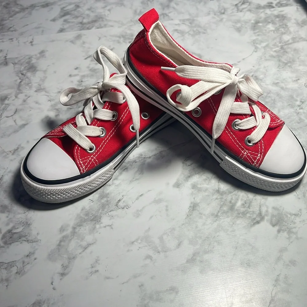 Kids Balahou Red Canvas Sneakers Casual School Shoes Size 29